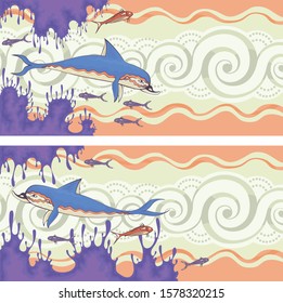 Minoan ancient culture.Ancient greece mythology.Background with minoan dolphin.Crete.