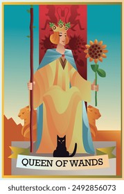 Minor Arcana Tarot Karte Königin von Wands