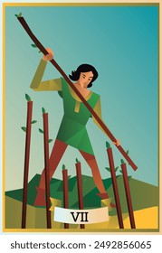 minor arcana tarot card seven of wands