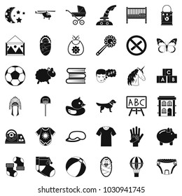 Minor icons set. Simple set of 36 minor vector icons for web isolated on white background