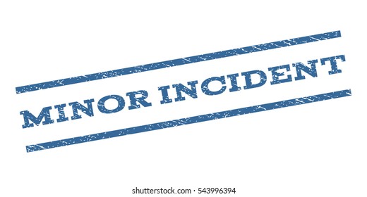 Minor Incident watermark stamp. Text caption between parallel lines with grunge design style. Rubber seal stamp with unclean texture. Vector cobalt blue color ink imprint on a white background.