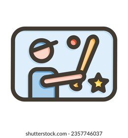 Minor League Vector Thick Line Filled Colors Icon For Personal And Commercial Use.
