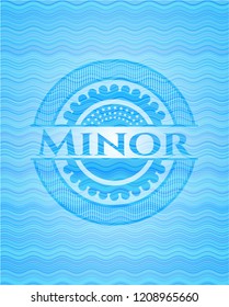 Minor sky blue water badge background.