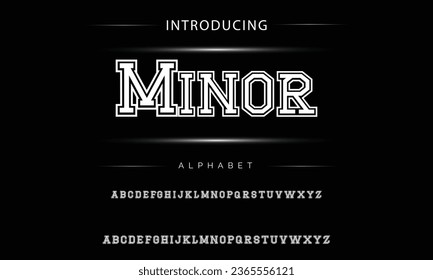Minor Sport Modern Italic Alphabet Font. Typography urban style fonts for technology, digital, movie logo design. vector illustration