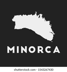 Minorca icon. Island map on dark background. Stylish Minorca map with island name. Vector illustration.