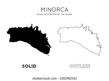 Minorca map. Blank vector map of the Island. Borders of Minorca for your infographic. Vector illustration.