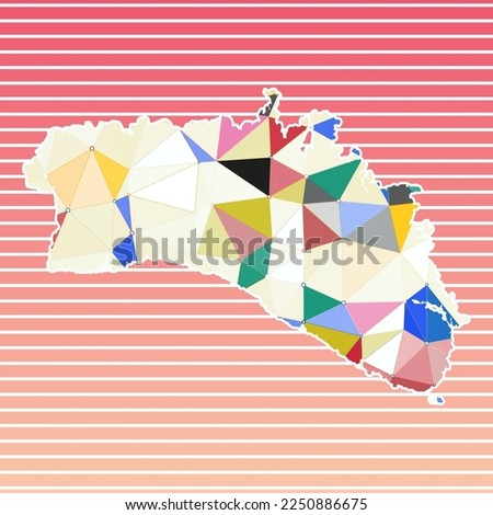 Minorca vector illustration. Minorca design on gradient stripes background. Technology, internet, network, telecommunication concept. Superb vector illustration.