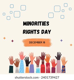 Minorities rights day colorful design. 