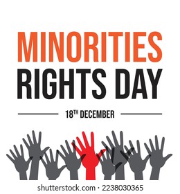 Minorities Rights Day, Minorities Rights day in india, background, Design, solidarity, Rights day, Human Rights day, vector, eps, editable, template, 18th December, creative, sticker, typography, post