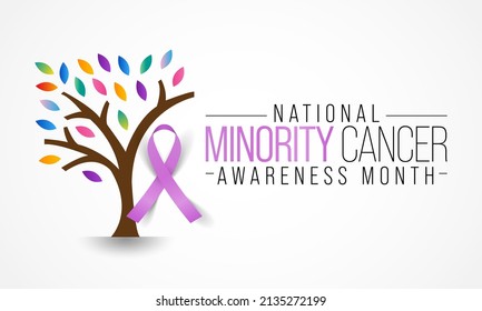 Minority Cancer awareness month is observed every year in April, is dedicated to calling attention to minority cancer health disparities. Vector illustration