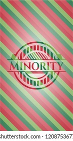 Minority christmas emblem background.