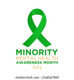 Minority mental health awareness month. National minority mental health awareness month of july. Vector template for banner, greeting card, poster with background. Vector illustration.