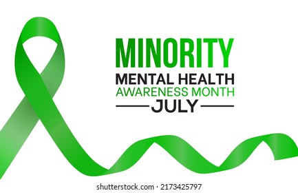 Minority Mental Health Awareness Month. Health awareness concept vector template for banner, poster, card and background design.