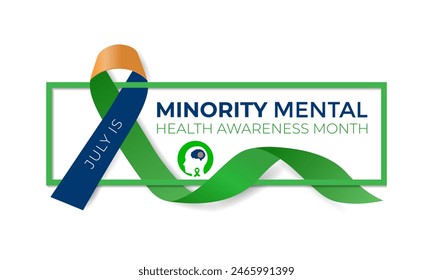 Minority Mental Health Awareness Month. Banner, poster, card and background design. vector illustration.