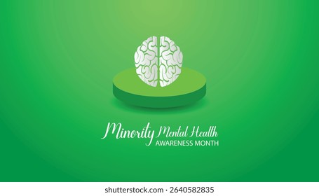 Minority mental health awareness month. National minority mental health awareness month of july. greeting card, poster with background. Vector illustration design.