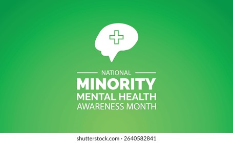 Minority mental health awareness month. National minority mental health awareness month of july. greeting card, poster with background. Vector illustration design.