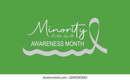 Minority mental health awareness month. National minority mental health awareness month of july. greeting card, poster with background. Vector illustration design.