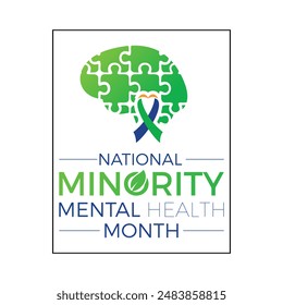 Minority Mental Health. Concept with health awareness vector template for banner, poster, card and background design.