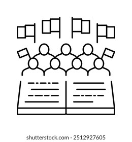 minority rights line icon vector. minority rights sign. isolated contour symbol black illustration