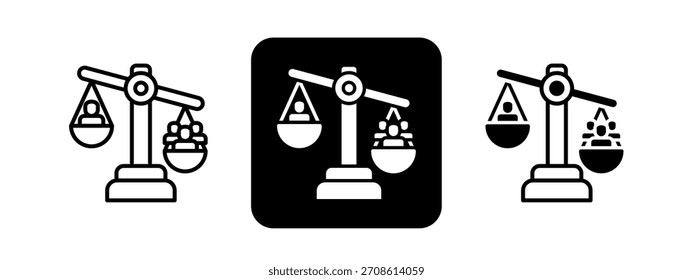Minority Solid color and black line drawing vector illustration set