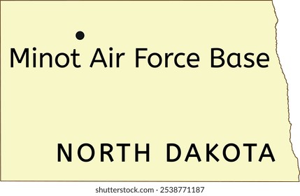 Minot Air Force Base location on North Dakota state map