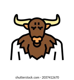 minotaur ancient greece color icon vector. minotaur ancient greece sign. isolated symbol illustration