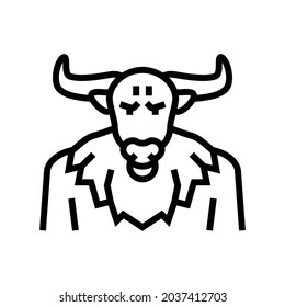 minotaur ancient greece line icon vector. minotaur ancient greece sign. isolated contour symbol black illustration