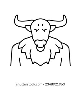 minotaur ancient greece line icon vector. minotaur ancient greece sign. isolated contour symbol black illustration