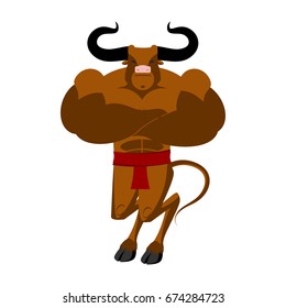 Minotaur Ancient Greek Mythical beast. Monster with bull head
