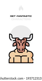 The minotaur avatars, Element, Character Design. Crazy and Fantasy Future World Topic. Realistic, Cartoon, Fantastic, Sci-fi Style