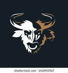 Minotaur bull vintage logo vector