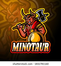 Minotaur esport logo mascot design