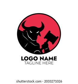 minotaur face logo in red suitable for esport logo
