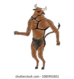 Minotaur fantastic creature scribble
