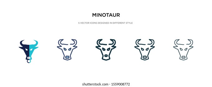 minotaur icon in different style vector illustration. two colored and black minotaur vector icons designed in filled, outline, line and stroke style can be used for web, mobile, ui