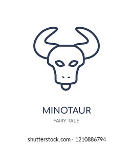 Minotaur icon. Minotaur linear symbol design from Fairy tale collection. Simple outline element vector illustration on white background.