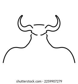 minotaur icon on white background, vector illustration.