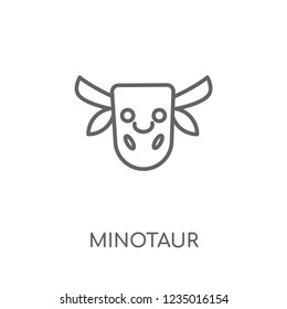 Minotaur linear icon. Modern outline Minotaur logo concept on white background from Fairy Tale collection. Suitable for use on web apps, mobile apps and print media.