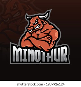 minotaur mascot esport logo design