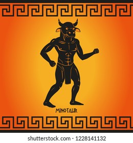 Minotaur. Mythological creature. Myths of ancient Greece. Vector illustration.