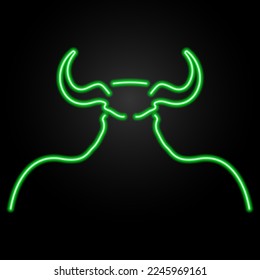 minotaur neon sign, modern glowing banner design, colorful modern design trends on black background. Vector illustration.