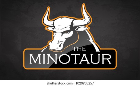 Minotaur on a black background. Vector illustration