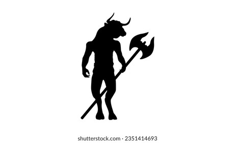 Minotaur silhouette, high quality vector