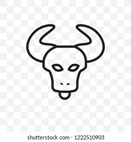 Minotaur vector linear icon isolated on transparent background, Minotaur transparency concept can be used for web and mobile