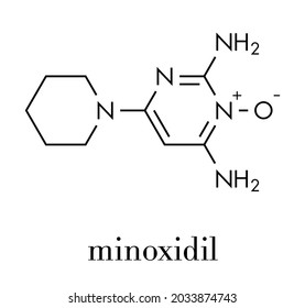 Minoxidil Male Pattern Baldness (androgenic Alopecia) Drug Molecule. Skeletal Formula.