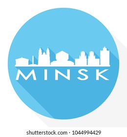 Minsk Belarus Flat Icon Skyline Silhouette Design City Vector Art Logo.