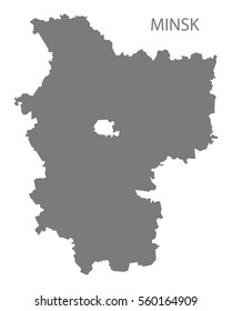 Minsk Belarus Map in grey