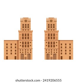 Minsk building icon cartoon vector. State nation. Belarus country