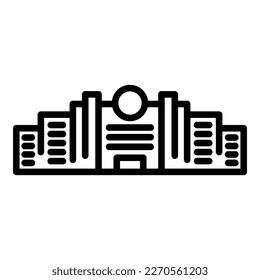 Minsk landmark icon outline vector. Belarus city. Country crisis