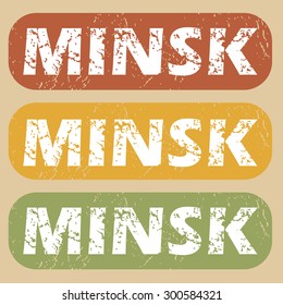 Minsk on colored background